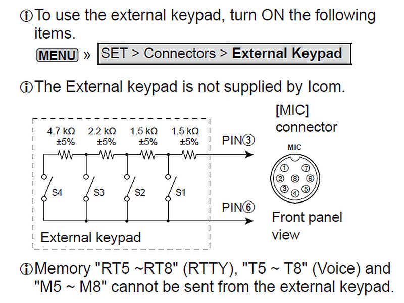 IC9700 Extern keypad