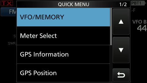 IC9700 quick menu 1