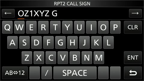 IC9700 rpt2 callsign