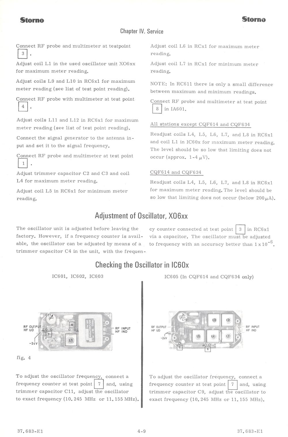 CQF600 Adjustment