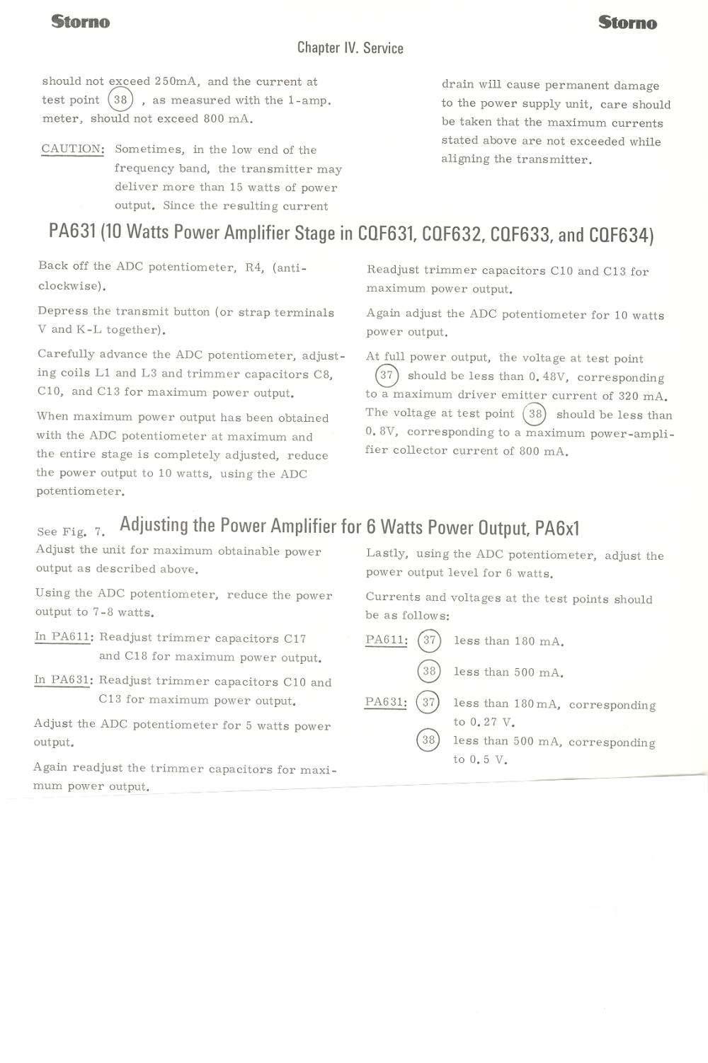 CQF600 Adjustment